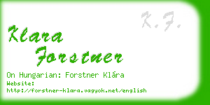 klara forstner business card
